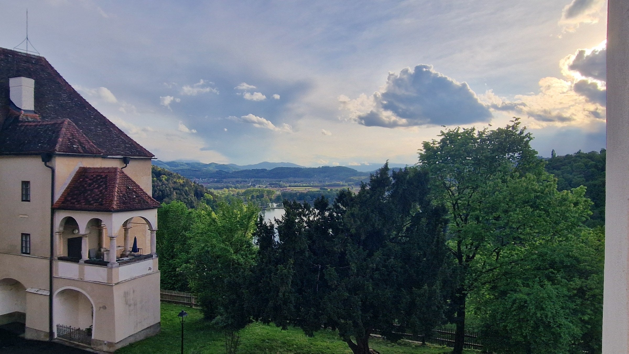 Schloss Seggau castle above the vineyards of Südsteiermark, South Styria, home to one of Austria's oldest wine cellars.
