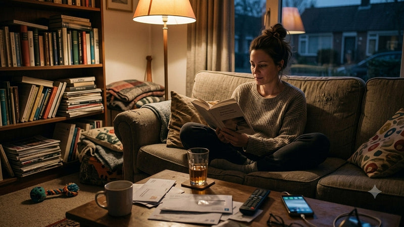 One person alone with a glass of wine at home on an ordinary evening, the end consumer wine marketing forgets