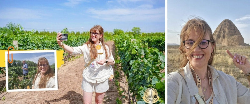 Margot van Lieshout in the vineyards of Domaine Chandon Ningxia, and at the Xixia Tombs in the Gobi Desert
